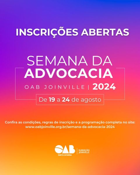 Notícia: As inscrições para os eventos da Semana da Advocacia estão ...